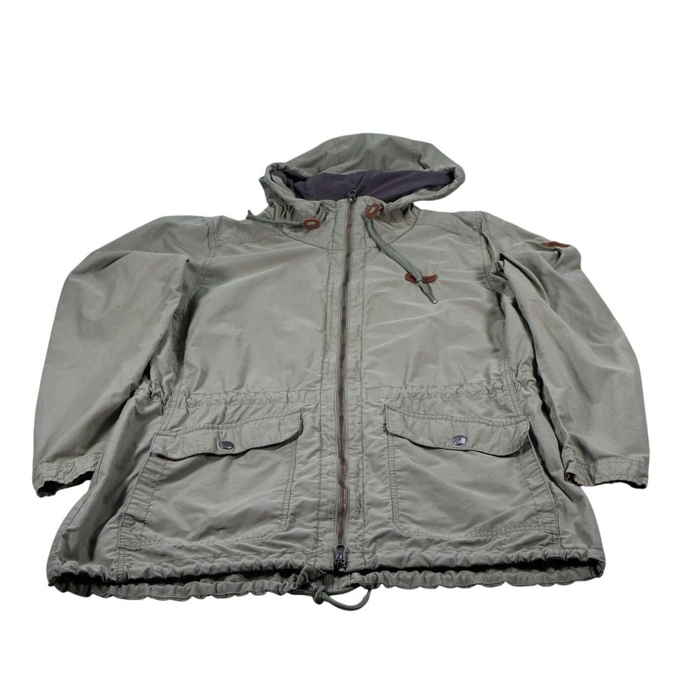 Columbia Jacket Mens XL Green Parka Hooded‎ Lined Full Zip Pockets Elastic Waist